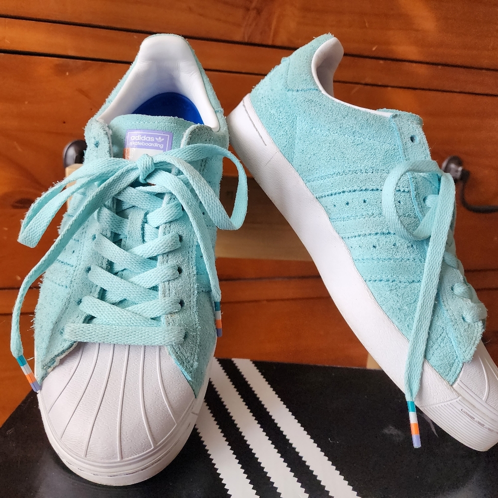 Adidas Skateboarding Shoes Superstar Volcano Pastel Green 38 5 1/2 - Picture 5 of 14